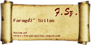 Faragó Szilas névjegykártya